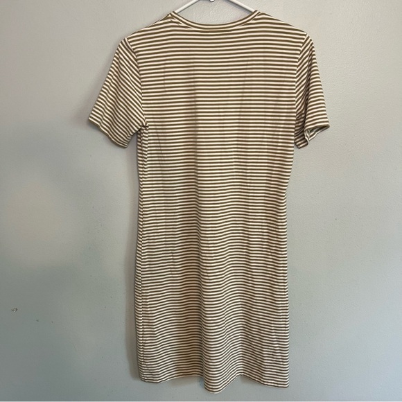 Theory Crew Neck T-Shirt Mini Dress Stripe size S Minimalist Loungewear Casual - Picture 8 of 9